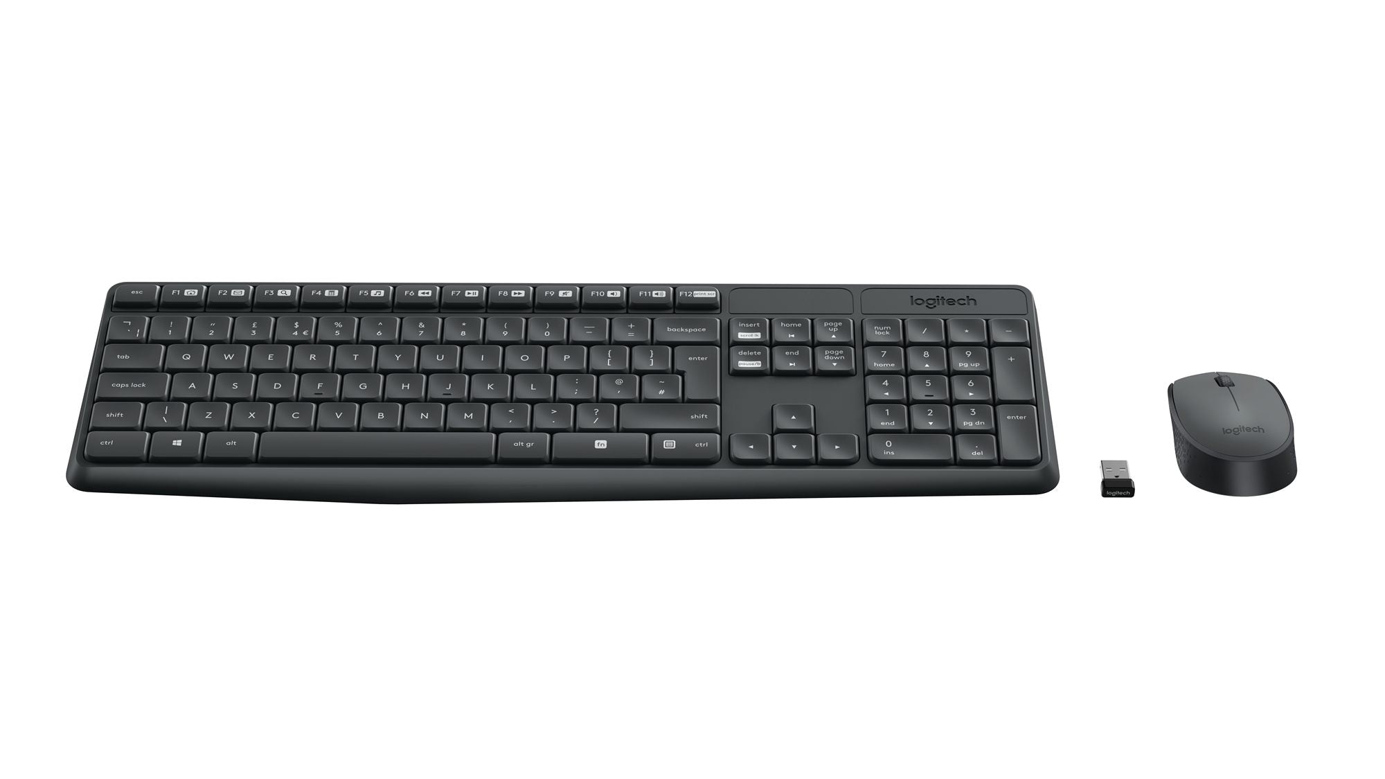 LOGITECH MK235 Wireless Keyboard&Mouse GREY Clavier QWERTY (US)