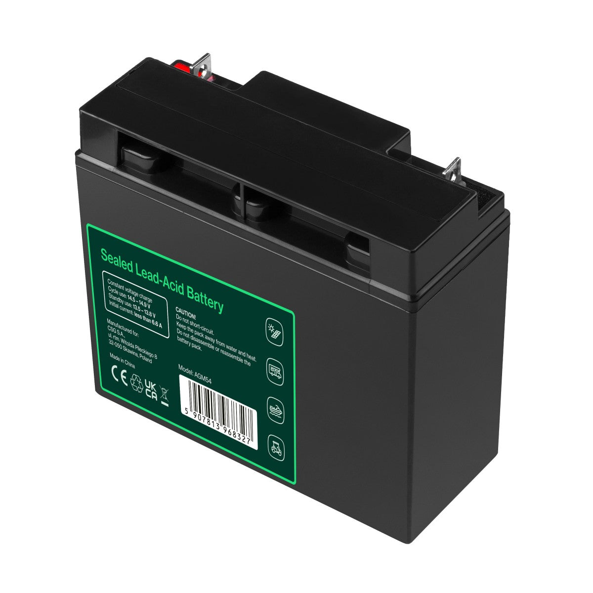 Green Cell AGM 12V 22Ah VRLA Battery Gel deep cycle scooter mower boat barge