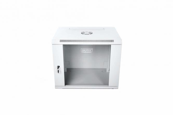 "Digitus DN-W19 09U/600 Armoire réseau murale 19"" 9U rack 600x600, porte en verre, gris, a section unique, assemblée, 60kg"