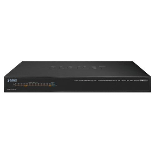 PLANET AVS-4210-24HP4X commutateur réseau Géré L2/L4 10G Ethernet (100/1000/10000) Connexion Ethernet, supportant l'alimentation via ce port (PoE) 1U Noir