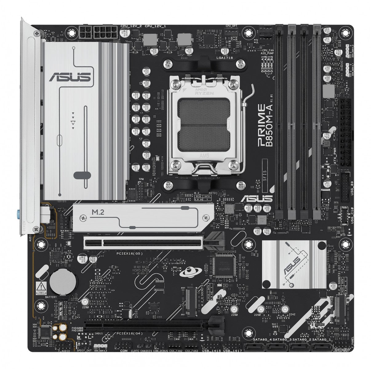 ASUS AMD B850 DDR5 mATX motherboard 1xHDMI 1xDP 3xM.2 4xSATA