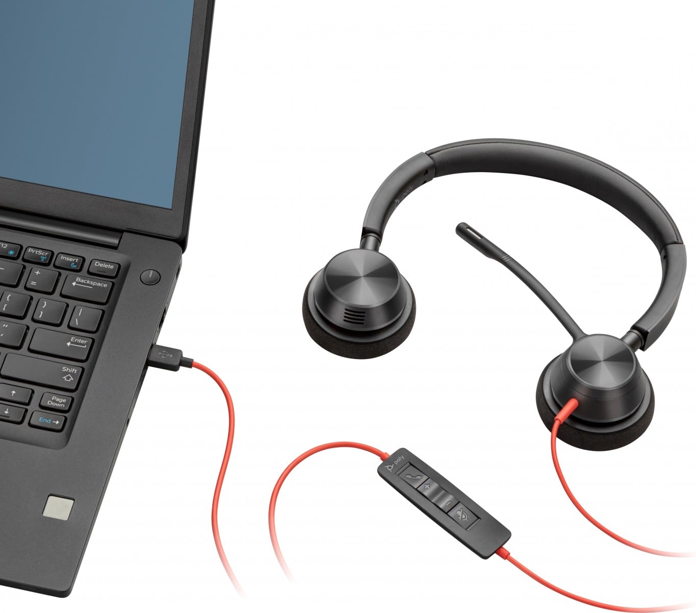 POLY Blackwire 3320 USB-C Headset Casque Avec fil Arceau Bureau/Centre d'appels USB Type-C Noir