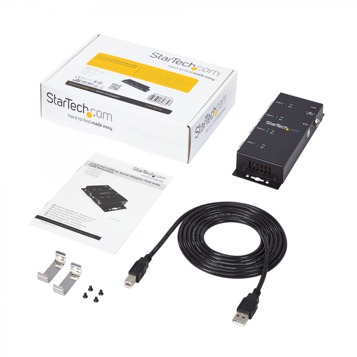 4 Port USB to DB9 RS232 Serial Adapter