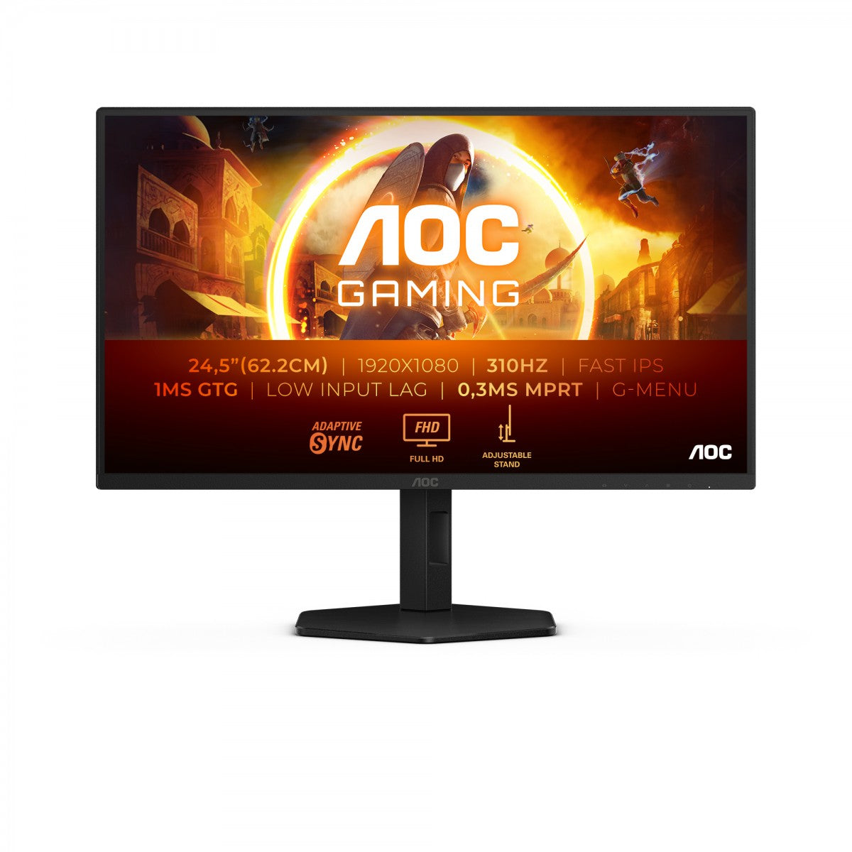 AOC 25G4SXU 24.5p Fast IPS FHD 310Hz 0.3ms 400cd/m2 HDMI 2.0 DP1.4 HUB USB