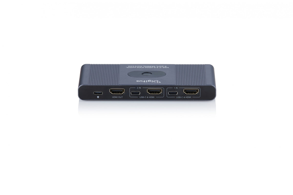 Digitus DS-12855 Commutateur KVM HDMI 2x1 | UHD 4K@60Hz | 3x USB-A 3.1 Gen1 | 1x USB-C USB 3.1 Gen1 | Audio | Core Line