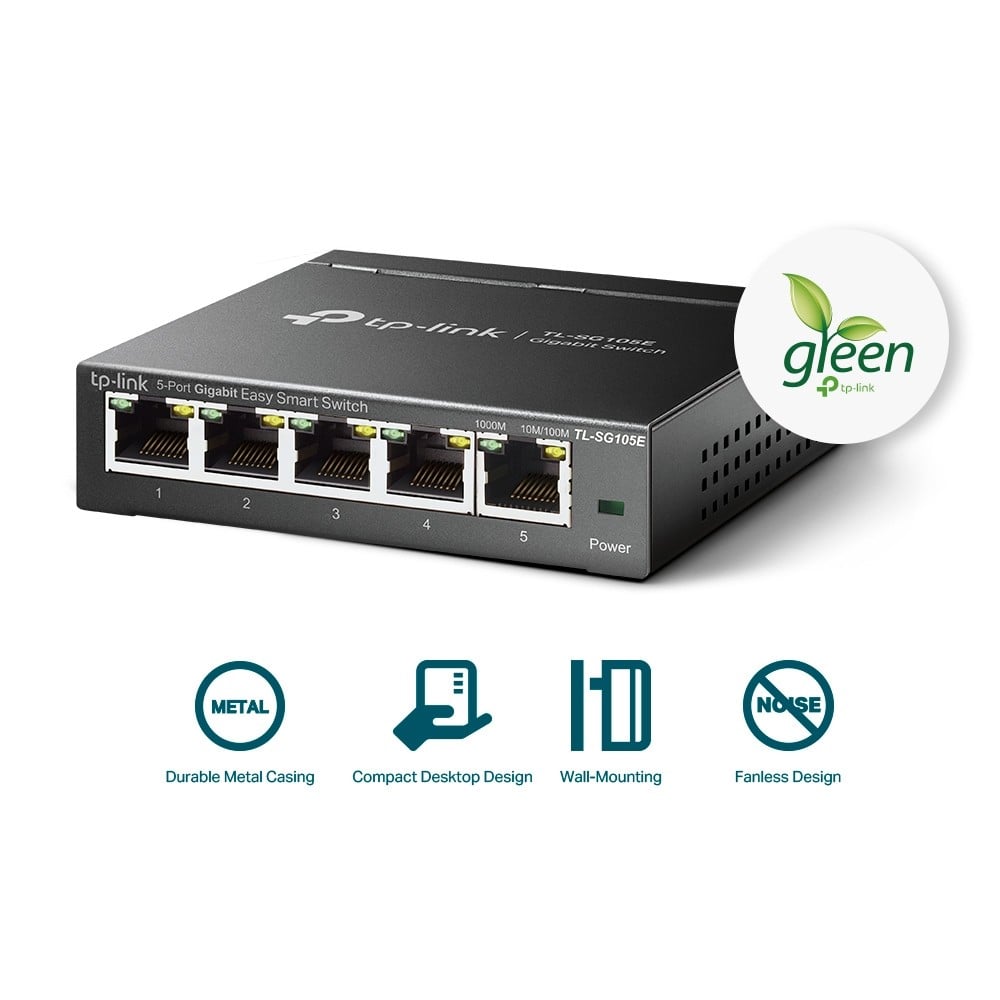 TP-Link TL-SG105E commutateur réseau Géré L2 Gigabit Ethernet (10/100/1000) Noir
