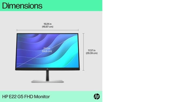 HP Écran E22 G5 FHD 21.5p FHD 1920x1080 HDMI USB hub DisplayPort