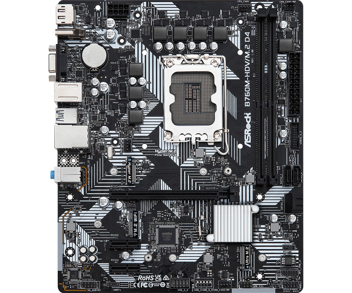 ASRock 90-MXBL40-A0UAYZ Carte mere B760M HDV Micro ATX avec support DDR4 et M.2