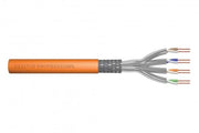 CAT 7 S-FTP installation cable, 1200 MHz Dca (EN 50575), AWG 23/1, 50 m ring, SX, orange