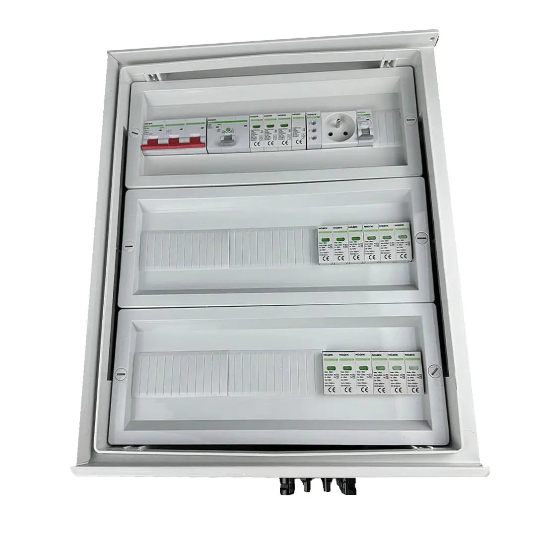 EMITER EM-854N_DCAC Tableau de distribution DCAC, IP66, SPD DC Noark 1000V type 1+2, 5 chaînes PV, 5 MPPT, SPD AC Noark type 1+2, 100A 3-F, FR 100A, signal de p