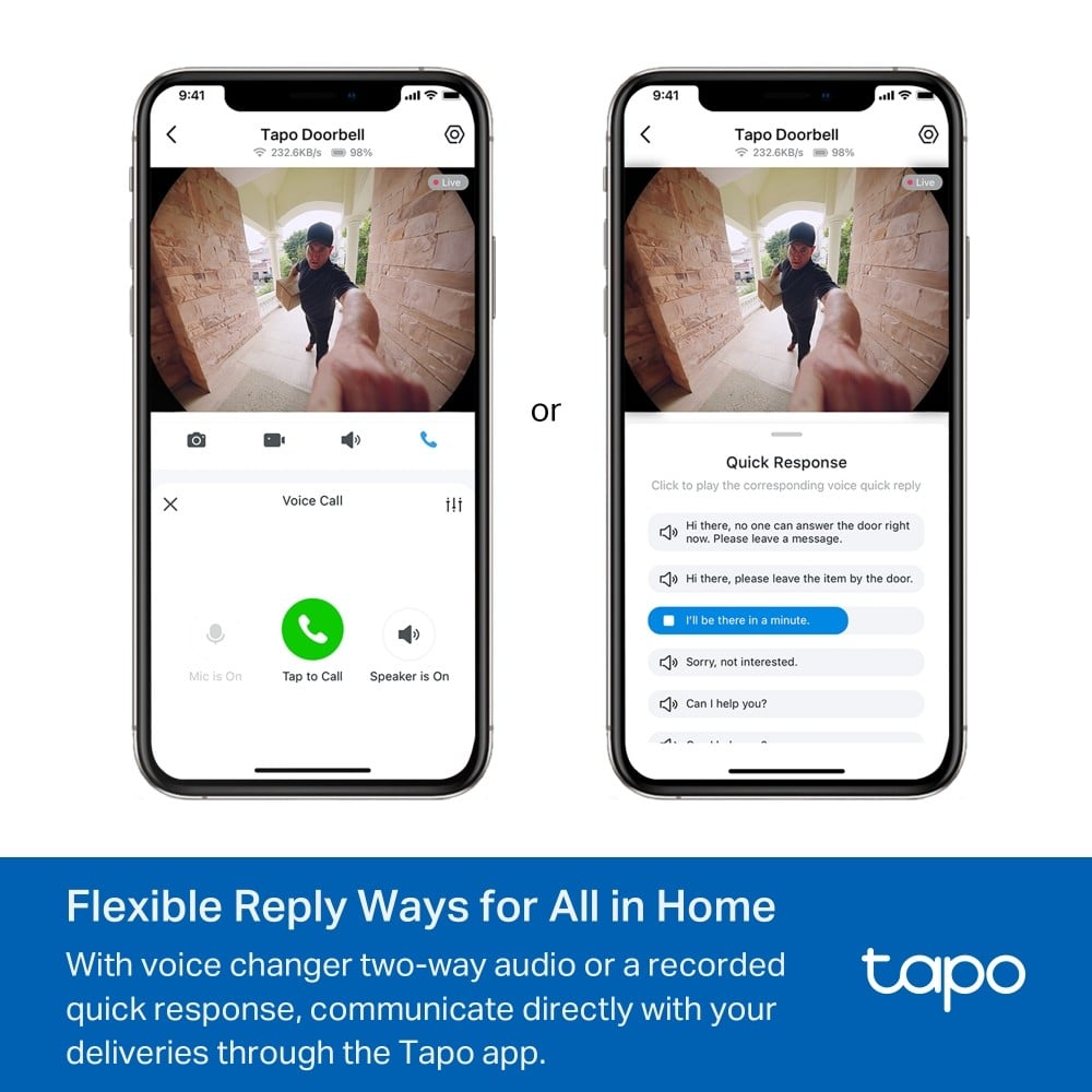 TP-LINK Tapo Video Doorbell Camera Tapo D235 EU IP Camera Tapo D235 EU 1.0 and Tapo D100C EU