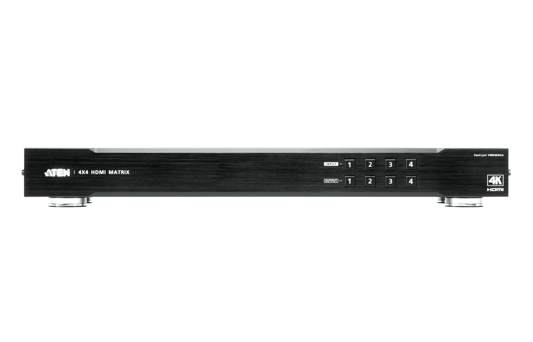 Commutateur matriciel HDMI 4K 4x4 - Commutateur de matrice AV - 10,2 Gbit/s - 340 MHz - 4096 x 2160 pixels - Noir - Métal