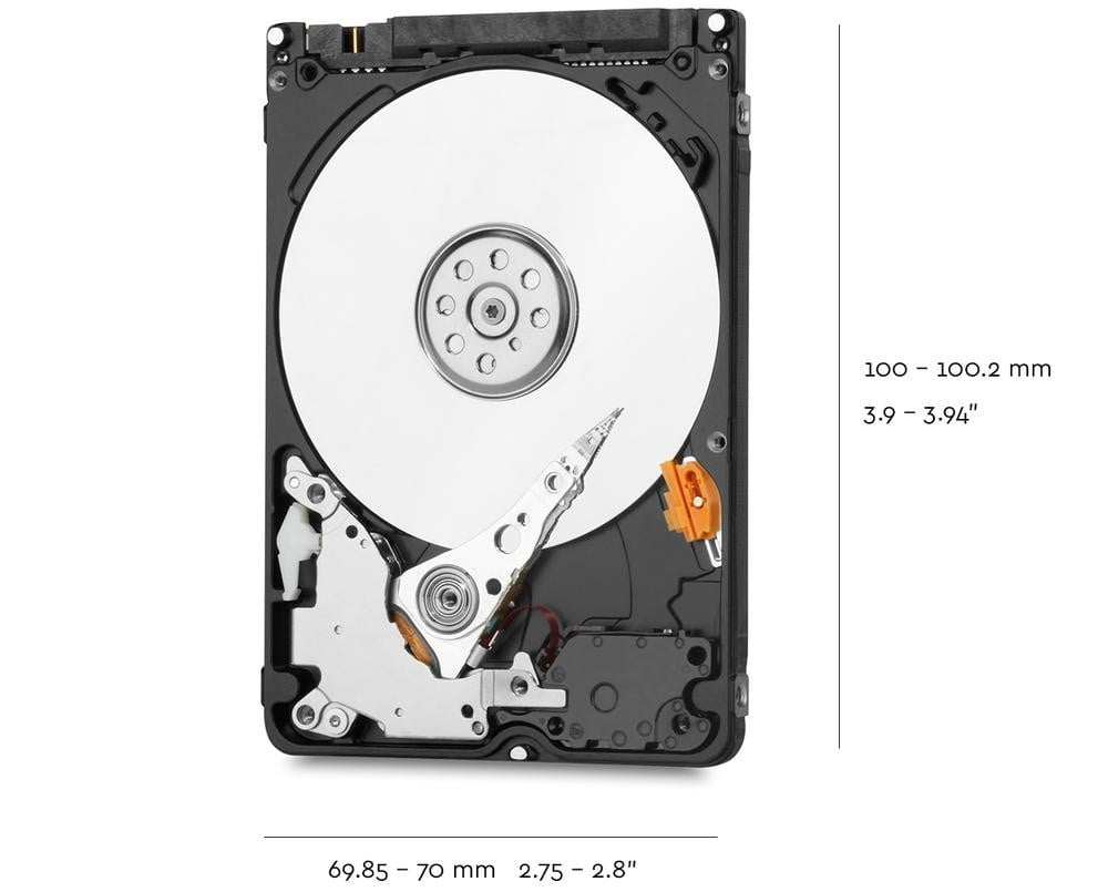 WD Blue Mobile 2TB HDD 7mm 5400Rpm SATA 6Gb/s serial ATA 128MB cache 2.5inch RoHS compliant internal Bulk