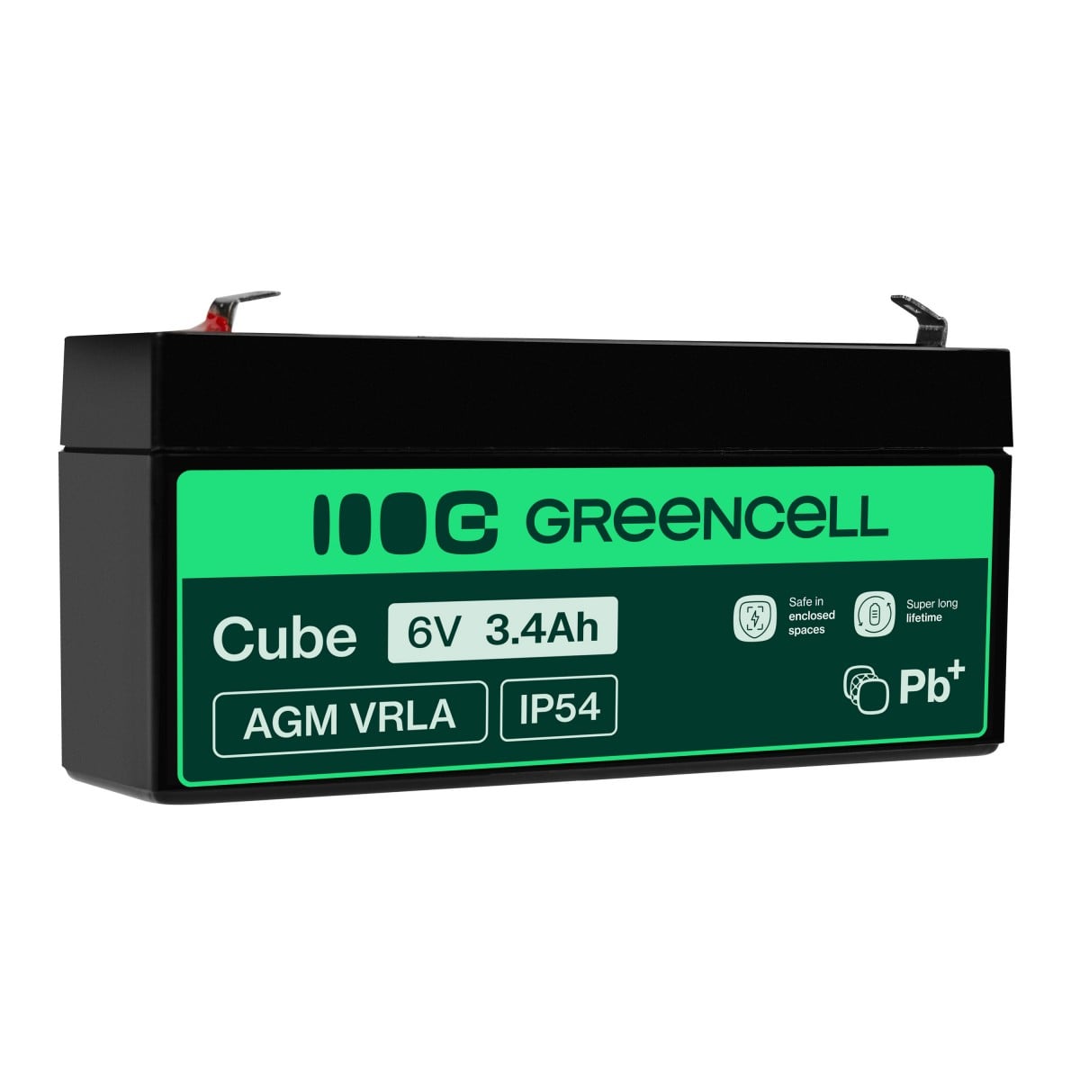 Green Cell Battery AGM VRLA 6V 3.4Ah - Battery - Mignon (AA)
