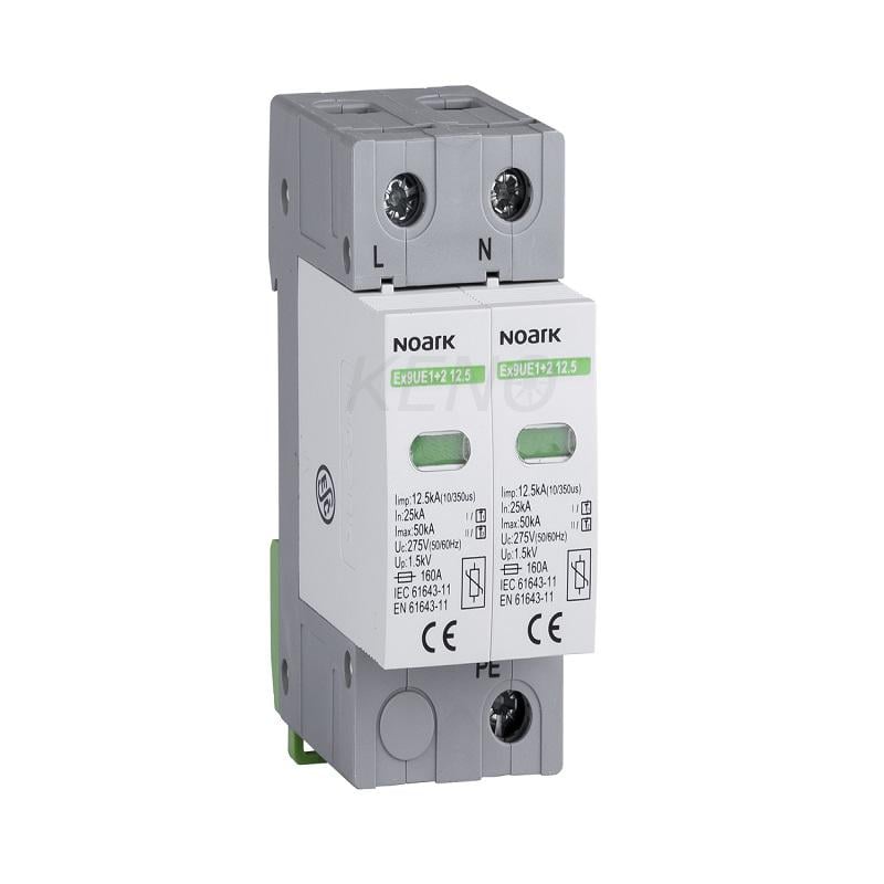 Type I + II, 275 V AC, 12,5 ka, insert remplaçable, 2-vols.