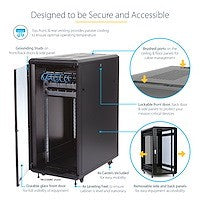 25U 36in Knock-Down Server Rack Cabinet
