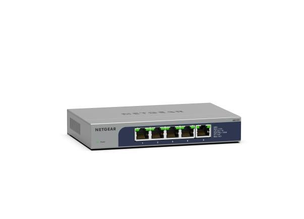 NETGEAR MS105 5-port multi-gig 2.5G Unmanaged Switch Metal Housing Fanless for Desktop and Wall Mounting