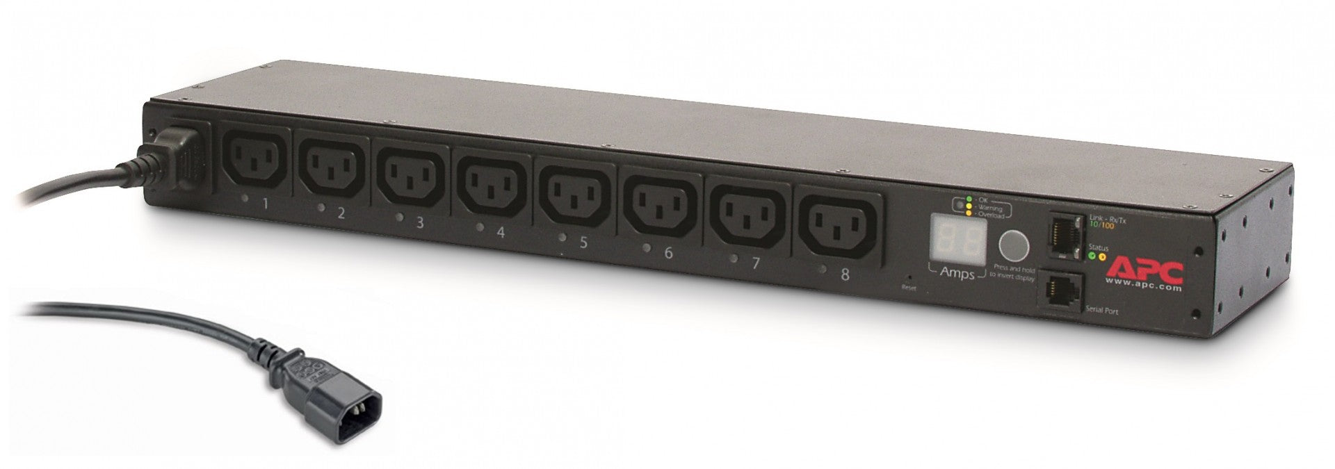 APC Switched Rack PDU AP7920B AC 200/208/230V 2300VA Ethernet input IEC 60320 C14 oc 8 power IEC 60320 C13 1U 19 1.9m cord BK