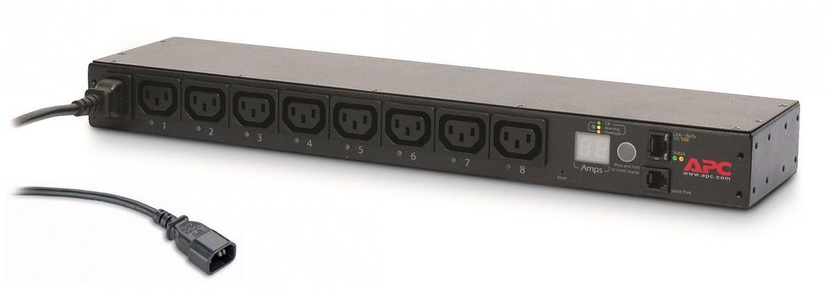 APC Switched Rack PDU AP7920B AC 200/208/230V 2300VA Ethernet input IEC 60320 C14 oc 8 power IEC 60320 C13 1U 19 1.9m cord BK