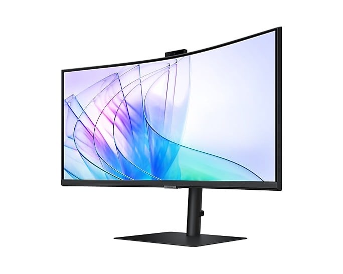 SAMSUNG ViewFinity S6 S34C652VAU Ecran incurvé 34p avec WEBCAM UWQHD 3440 x 1440 @100Hz VA 350cd/m² HDR10 5ms HDMI DP USB-C 90W HP