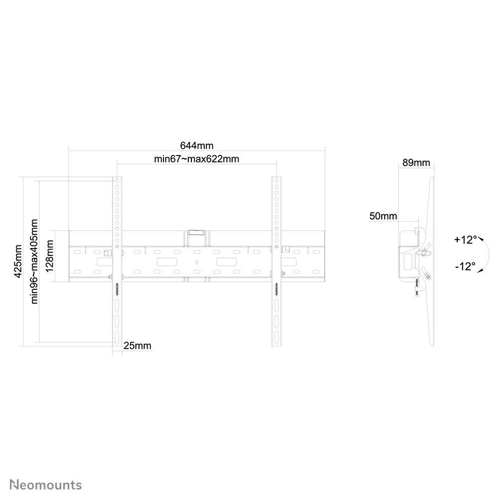 NEOMOUNTS LFD-W2640MP Support pour écran mural 37-75p - inclinable