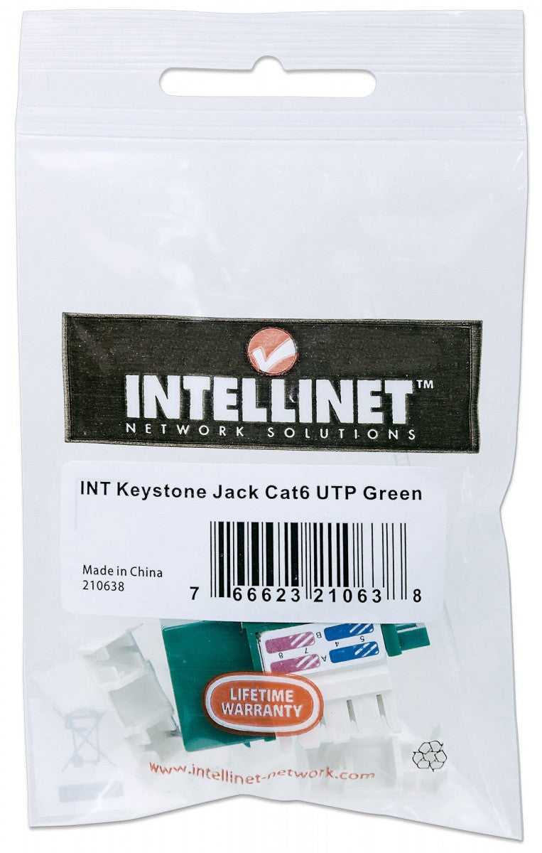 Intellinet 210638 Module keystone C6 UTP vert