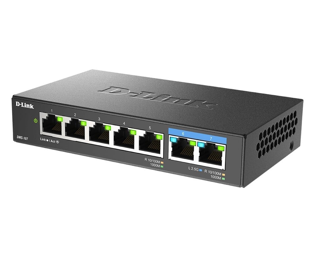 D-Link DMS-107 7-PORT MULTI-GIGABIT UNMANAGED SWITCH