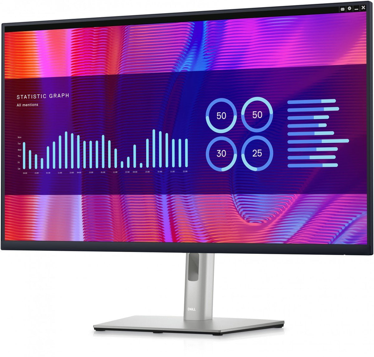"DELL P Series P3223DE 80 cm (31.5"") 2560 x 1440 pixels Quad HD LCD Noir, Argent"