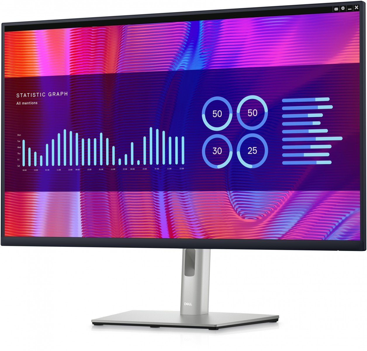 "DELL P Series P3223DE 80 cm (31.5"") 2560 x 1440 pixels Quad HD LCD Noir, Argent"