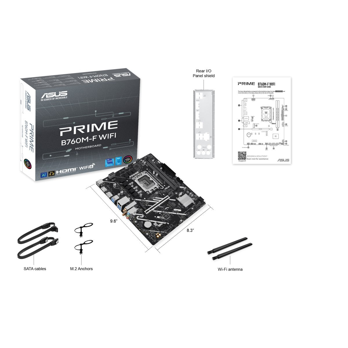 ASUS PRIME B760M-F WIFI LGA 1700 mATX motherboard DDR5 1xHDMI 1xDP 2xM.2 4xSATA