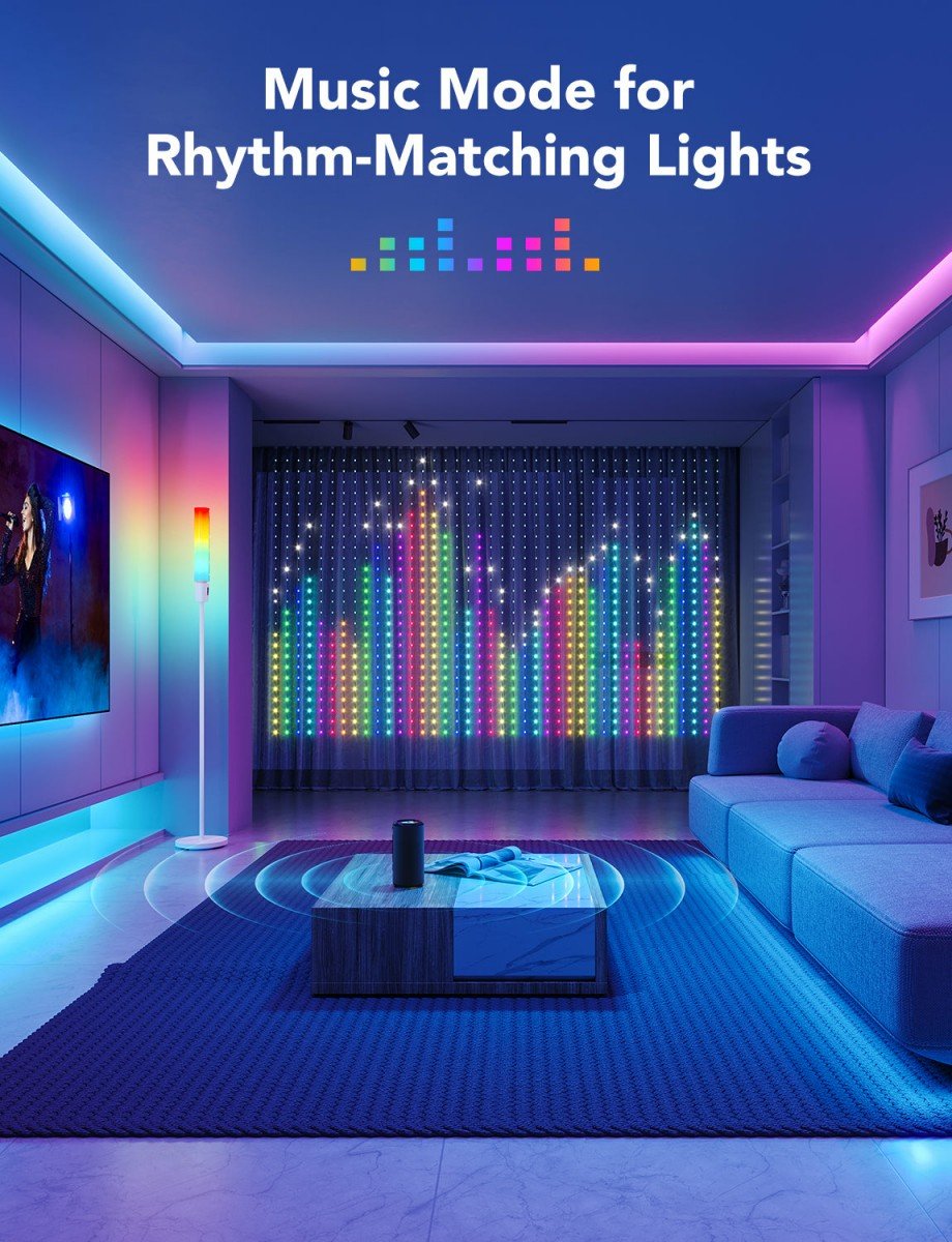 Govee H70B1 Curtain Light | Rideau, lumiere LED | Wi-Fi, Bluetooth, RGBIC, IP65