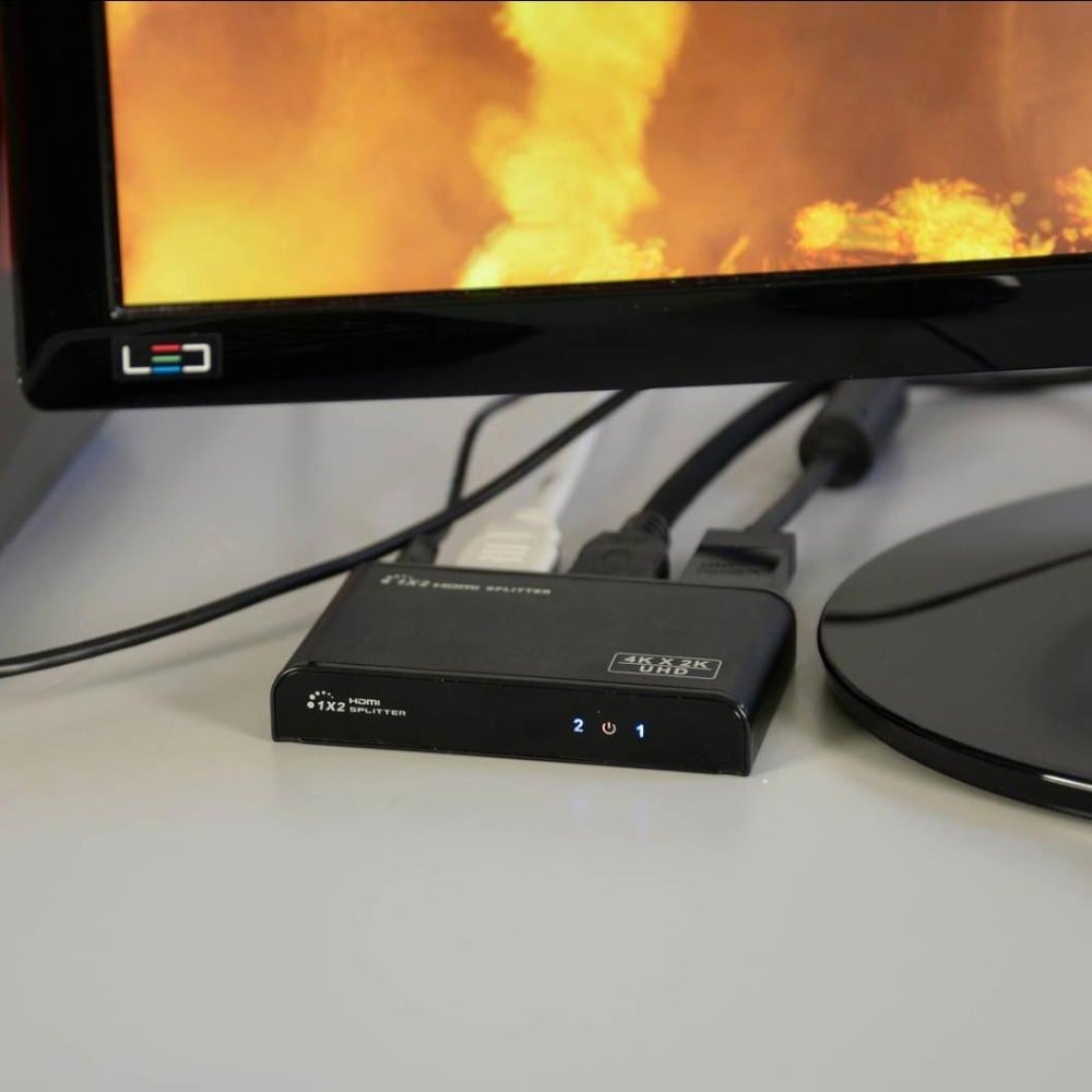 Techly IDATA HDMI2-4K2 Répartiteur HDMI 2.0 4K@60Hz 1x2 Actif