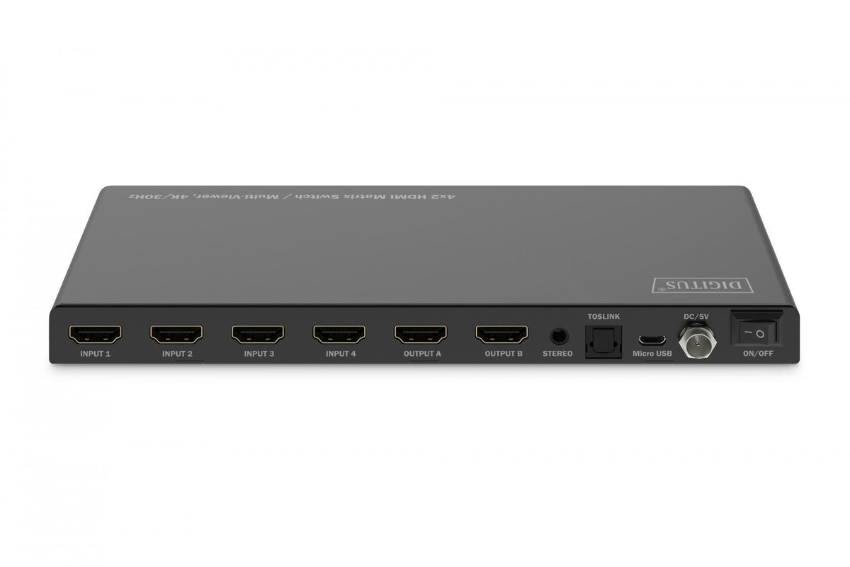 Commutateur/Matrix HDMI 4/2 ports 4K/30Hz UHD HDCP 1.4 audio avec télécommande