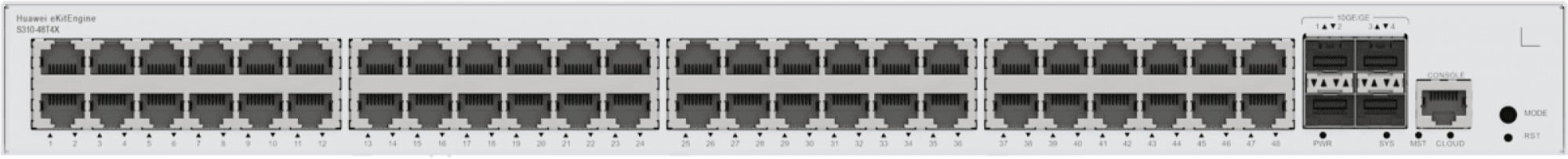 HUAWEI S310-48T4X 48x10/100/1000BASE-T ports 4x10GE SFP+ ports built-in AC power eKit