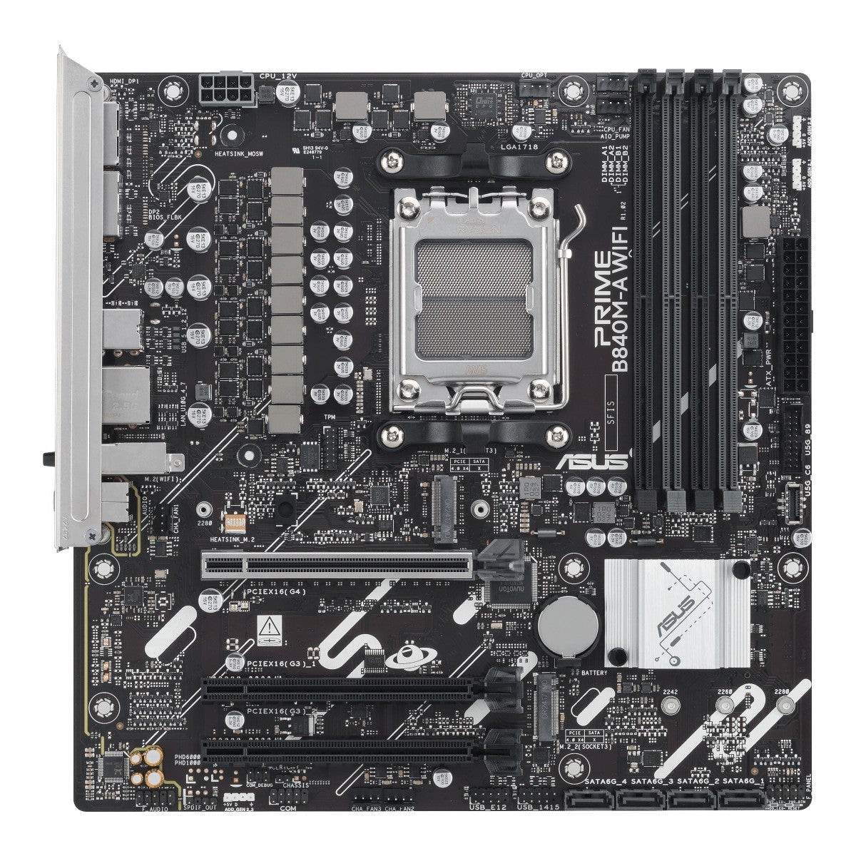 ASUS PRIME B840M-A WIFI AM5 DDR5 micro ATX MB 1xHDMI 2xDP 3xM.2 4xSATA