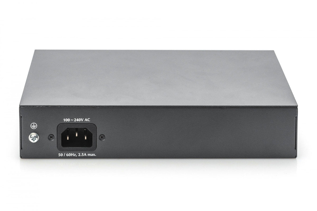 Digitus DN-95140 commutateur réseau Non-géré Gigabit Ethernet (10/100/1000) Connexion Ethernet, supportant l'alimentation via ce port (PoE) Noir, Argent