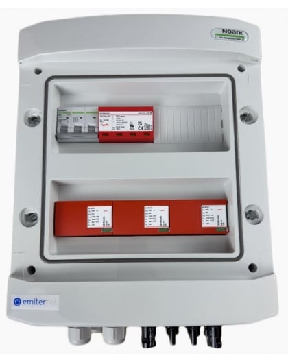 EMITER EM-421N_DCAC Tableau de distribution DCAC, IP65, SPD DC 1000V type 2, 3 chaînes PV, 3 MPPT, SPD AC type 2, 50A 3-F