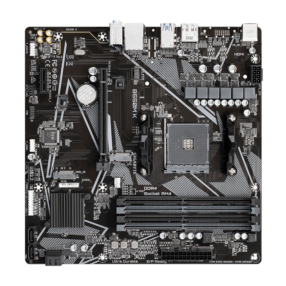 GIGABYTE B550M K carte mere AMD B550 Emplacement AM4 micro ATX