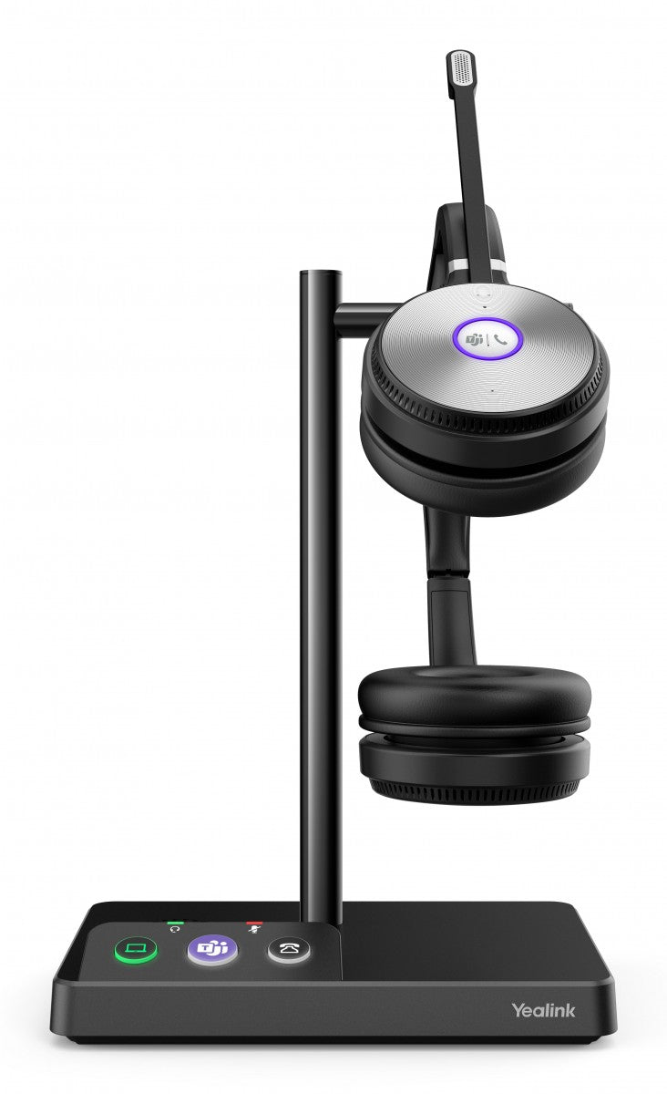 Yealink WH62 Dual Teams Sans fil Arceau Bureau/Centre d'appels Micro-USB Socle de chargement Noir