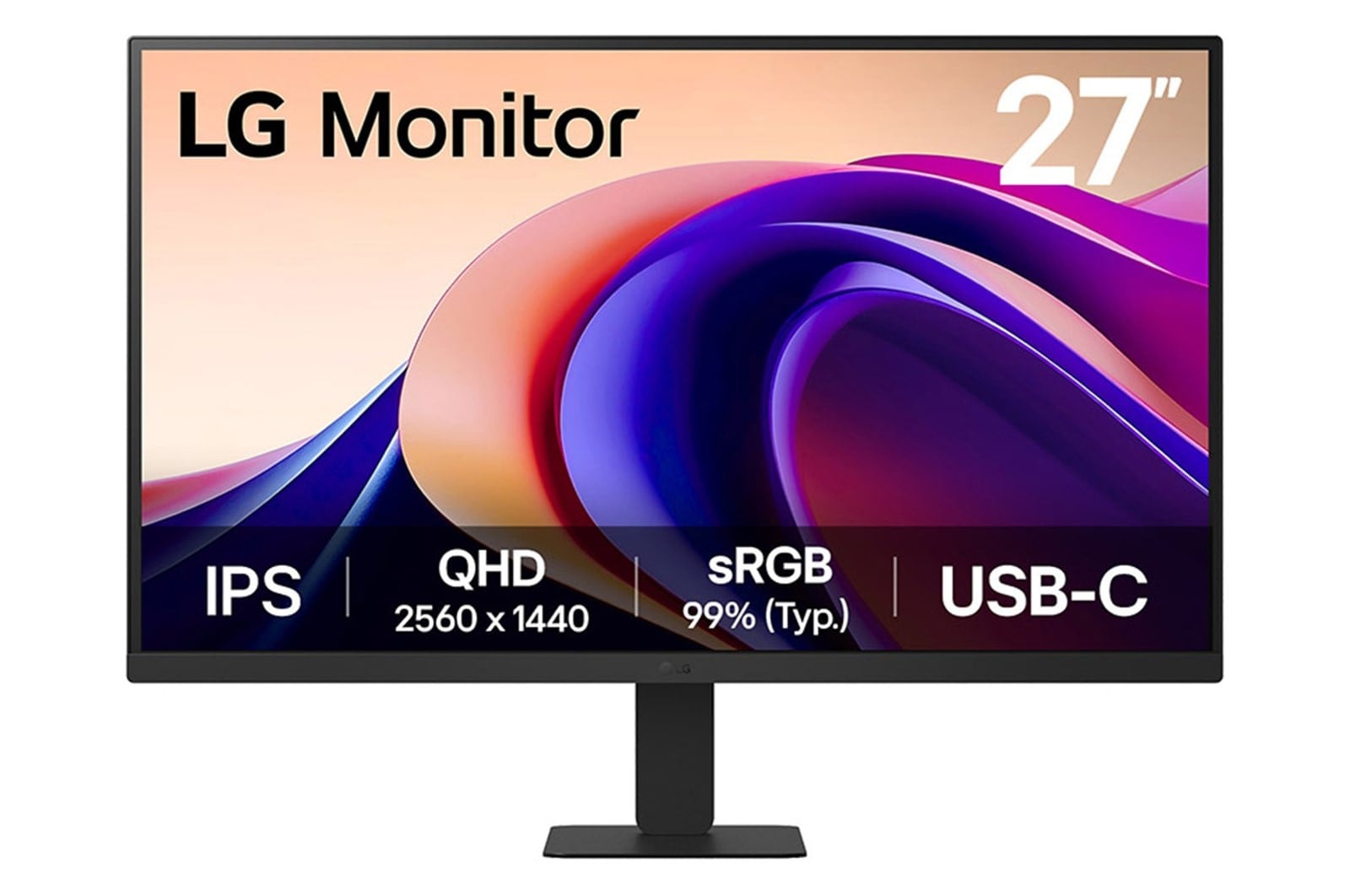 LG 27U631A-B - Écran LED - 27p - 2560 x 1440 QHD 100 Hz - IPS - 250 cd/m² - 1000:1 - HDR10 - 5 ms - HDMI, USB-C - noir