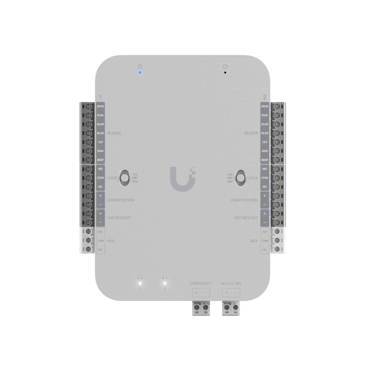 DC-powered hub that supports Wiegand and
