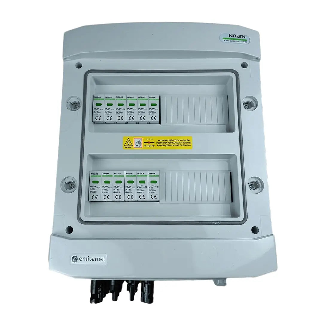 EMITER EM-103N_DC Tableau de distribution DC, IP65, limiteurs de surtension DC Noark 1000V type 2, 4x chaînes PV, 4x MPPT