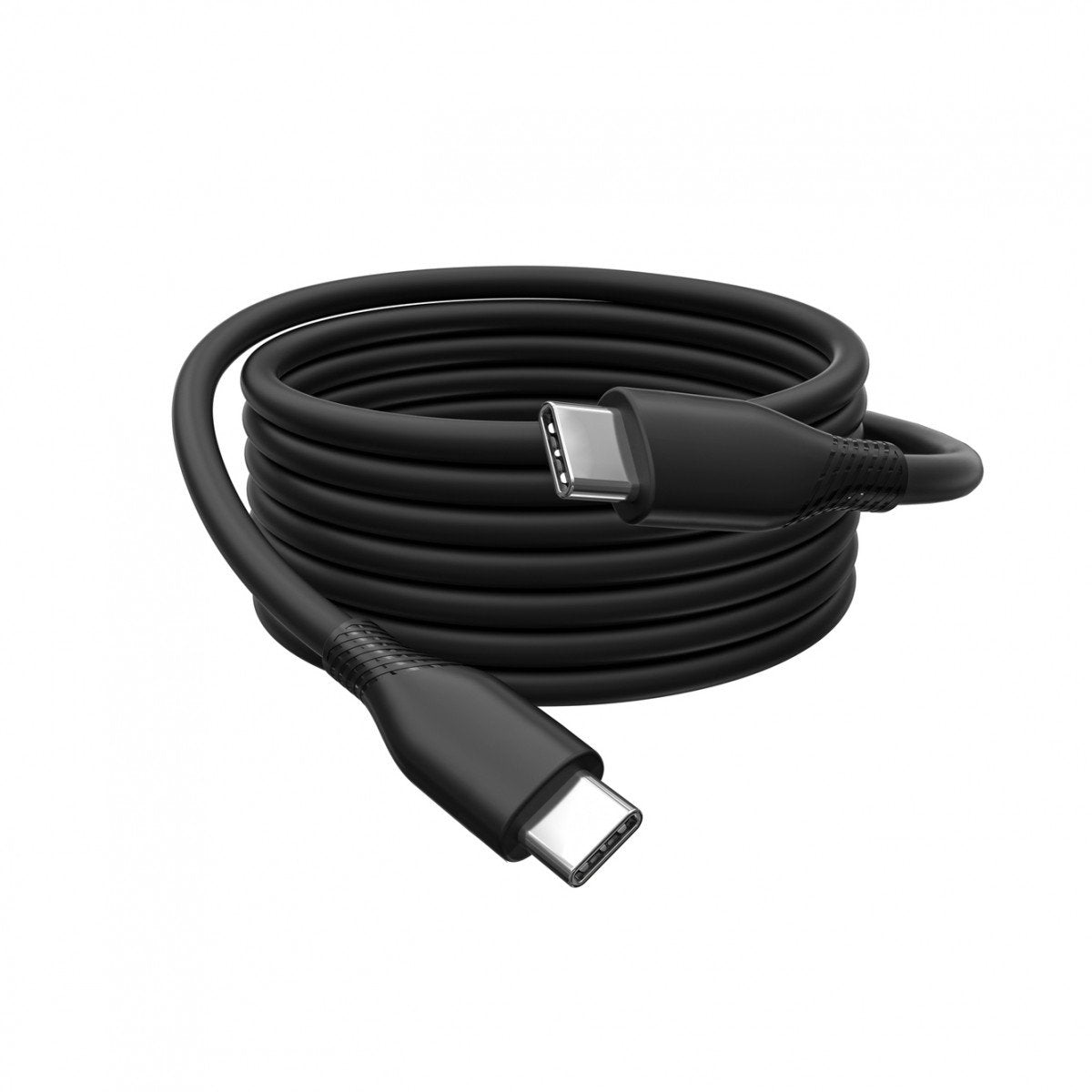Câble d'alimentation en silicone USB-C vers USB-C, USB 2.0 60W, 1 m, noir