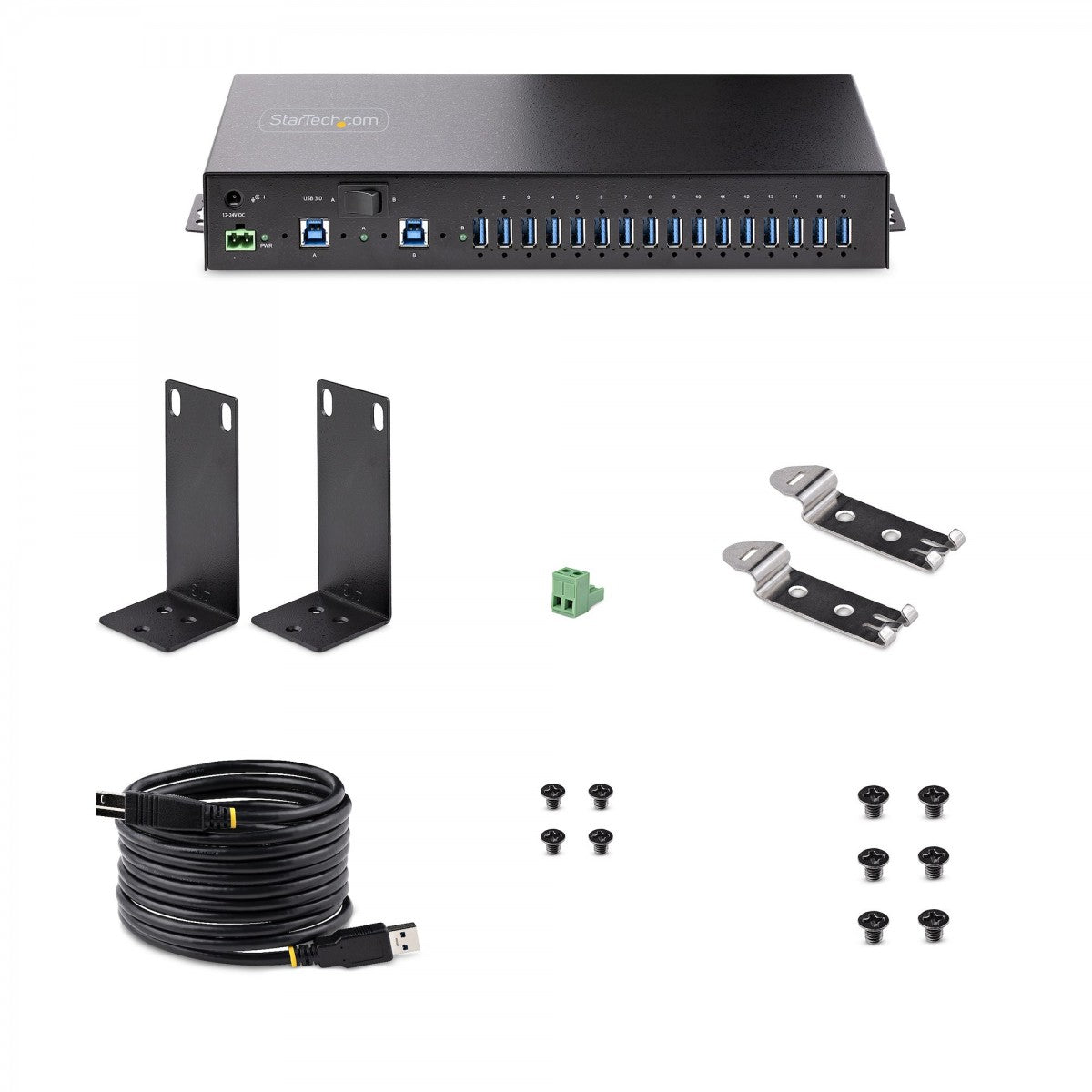 16-Port Industrial USB 3.0 Hub/Switch