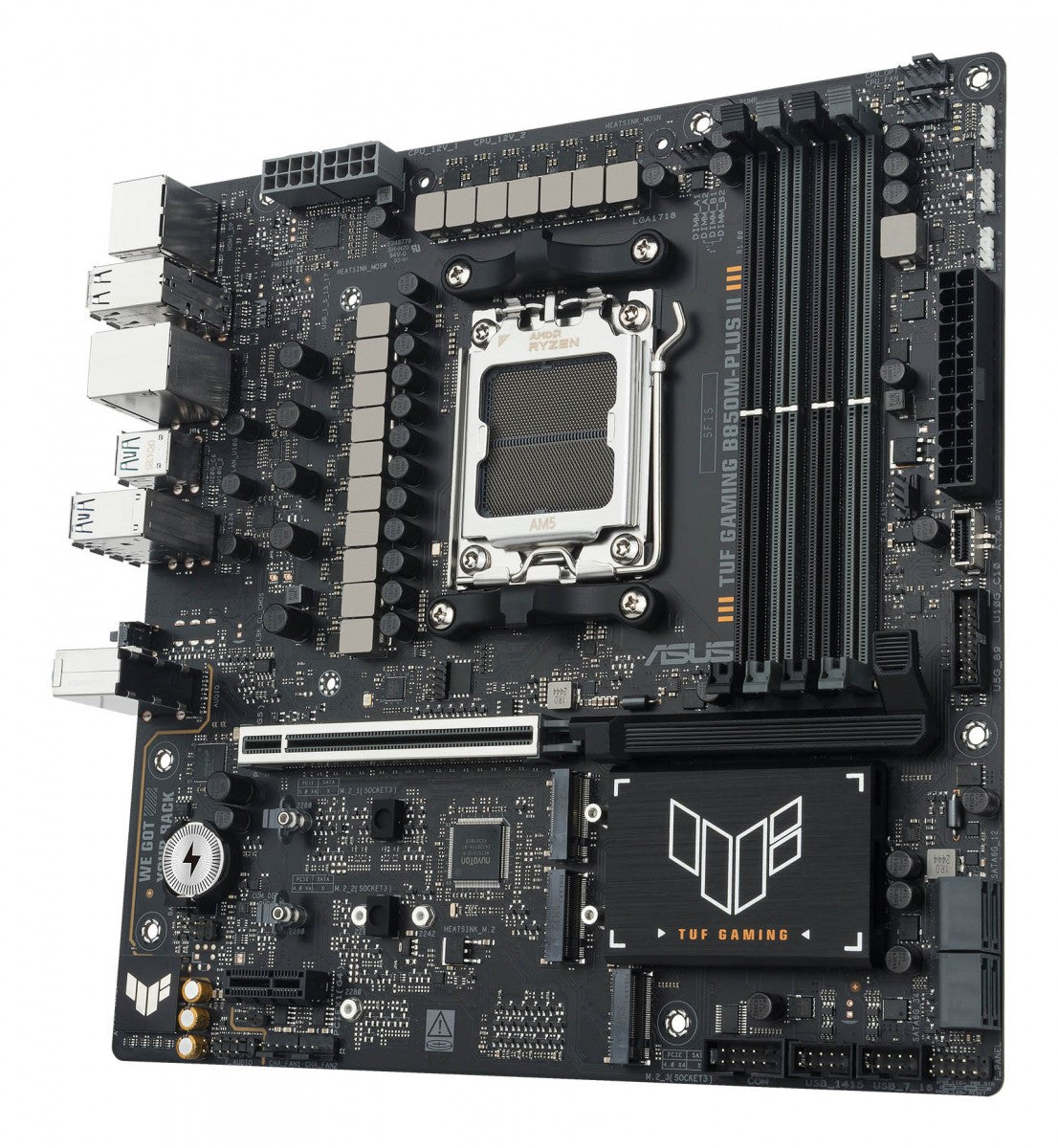 ASUS AMD TUF GAMING B850M-PLUS II Micro-ATX motherboard DDR5 PCIe 5.0 3xM.2 1xHDMI 1xDisplayPort