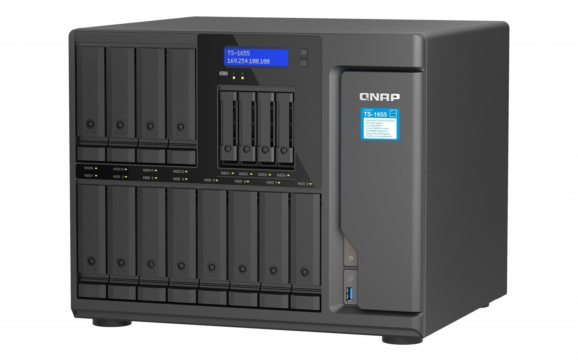 16-Bay NAS IntelAtomC5125 8GB DDR4 2.5Gb