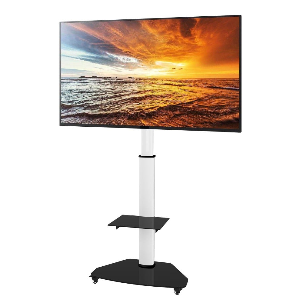 "Techly ICA-TR3WH Support TV mobile 37-70"" jusqu'a 40kg réglable 2 étageres"