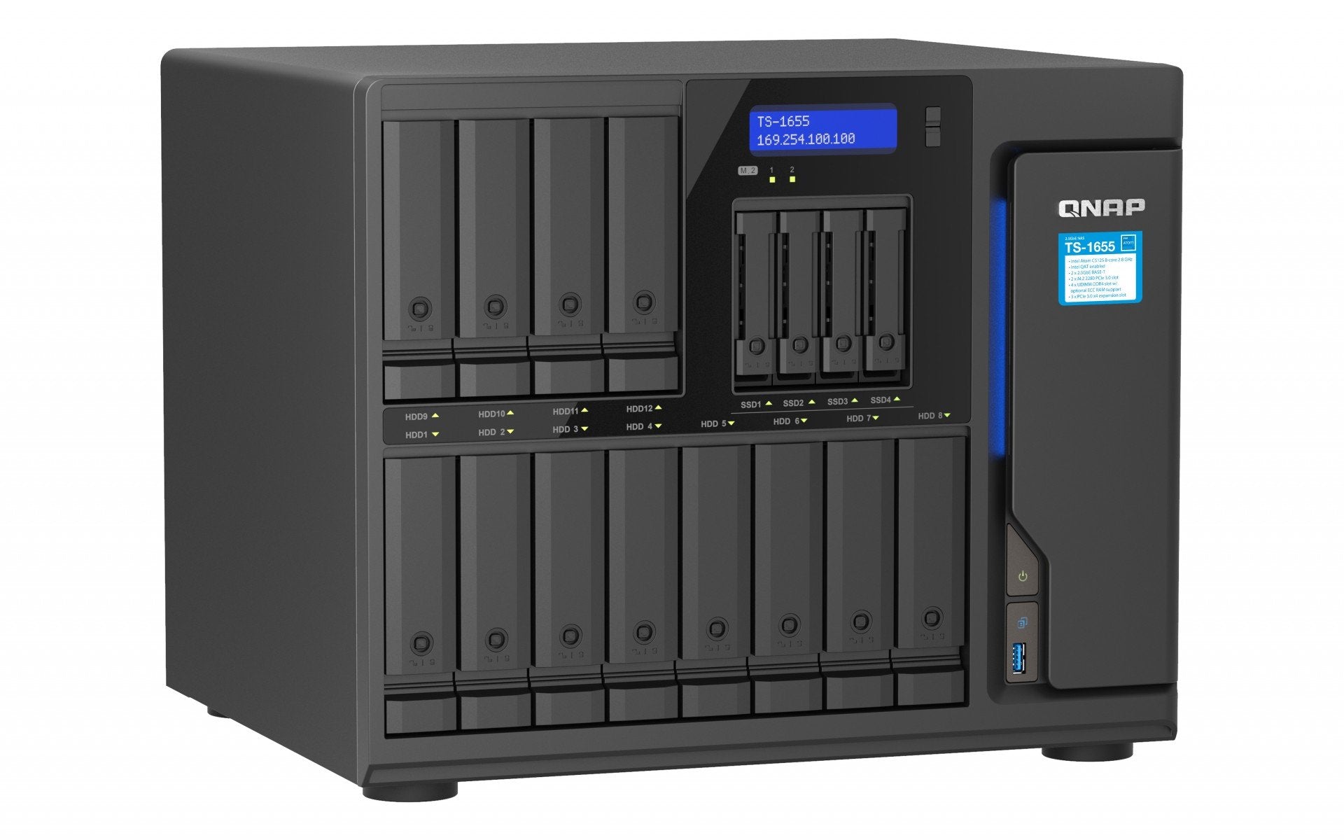16-Bay NAS IntelAtomC5125 8GB DDR4 2.5Gb