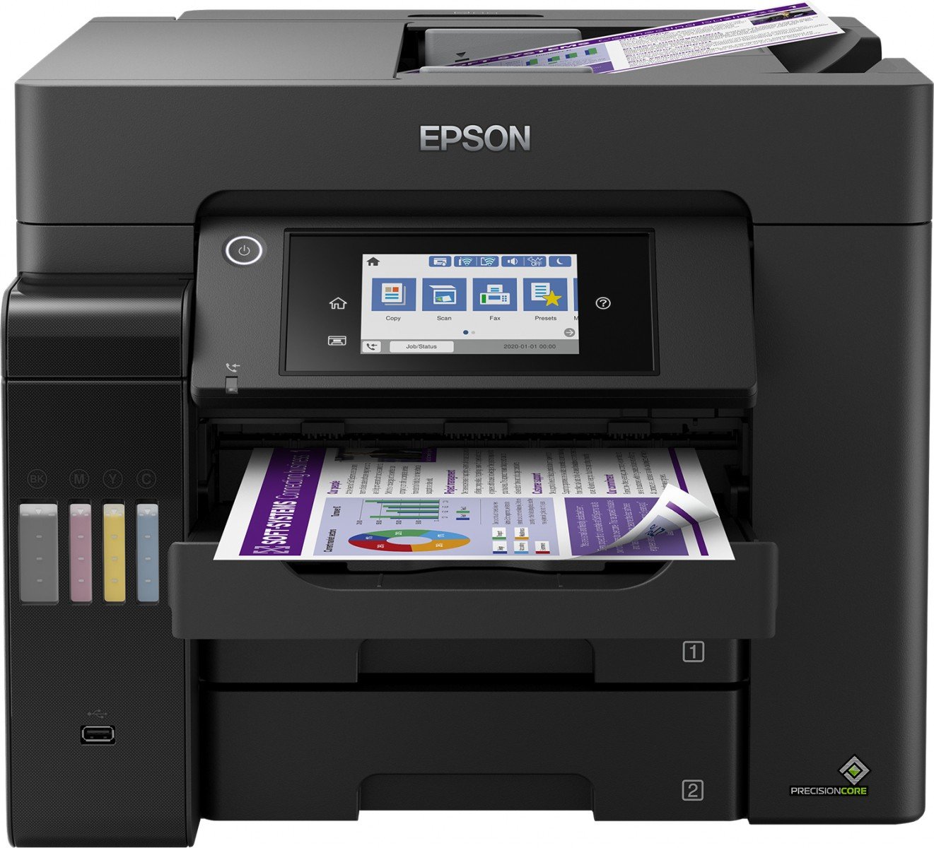Epson EcoTank L6570 - appareil tout-en-un d'impression - impression, numérisation, copie, fax 4800 x 1200 DPI A4 25ppm Wi-Fi AirPrint