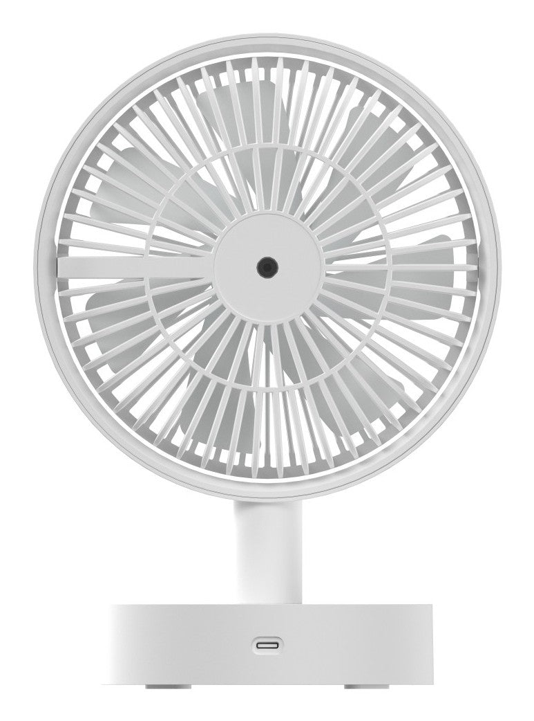 Techly IC-FAN-DSK2W Ventilateur de bureau sans fil avec 10 vitesses et oscillation